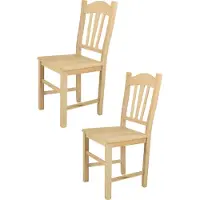 STOCK LINE t m c s Tommychairs - Lot de 2 chaises SILVANA pour la cuisine et la salle à manger, structure robuste en bois de hêtre poli, non traité et 100% naturel, assise en bois poli