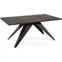 FURNLUX Table de salle à manger Vento Noir 80cm / Couleur principale : Noir / Dimensions : 80 x 76 x 240 cm