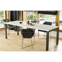 Endo -Moebel Table de salle à manger Garant 130cm - 220cm métal extensible châssis métallique table de cuisine (blanc brillant)