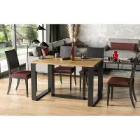 Endo -Möbel Table de salle à manger extensible Borys 130cm - 250cm piètement traîneau traîneau métal Kulissentisch (chêne Wotan)
