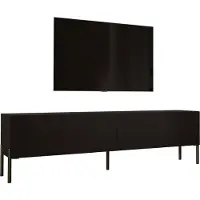 3Xeliving MEUBLE TV : Noir mat avec pieds en noir, 170 x 52 x 32 cm