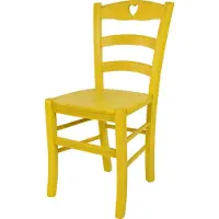 STOCK LINE t m c s Tommychairs - Chaise CUORE pour la cuisine et la salle à manger, structure robuste en bois de hêtre, peinte en jaune aniline et assise en bois