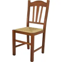 STOCK LINE t m c s Tommychairs - Chaise SILVANA pour la cuisine et la salle à manger, structure robuste en bois de hêtre, laquée en couleur noyer clair et assise en paille
