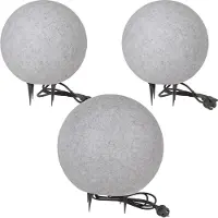 H4L Lampe sphérique Lampe sphérique Lampe extérieure Aspect granit Set de 3 40-30-30cm