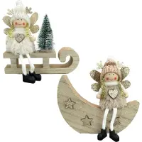 Sonstige Verlage Set de décoration de Noël ange 2 pièces 13,5 x 15 cm