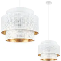 Light11 HOME Asti Trio Lampe À Suspendre Blanc Or 35Cm Mesh