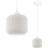 Light11 HOME Suspension Riffle blanc 1 flamme verre blanc cylindre E27