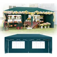 XINZI Pavillon pliant 3x6 Pavillon de jardin, réglable en hauteur, stable, protection UV, imperméable pour les fêtes en plein air, les mariages, vert