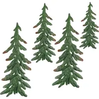 Sonstige Verlage Décoration de Noël en métal Sapins de Noël suspendus 4pcs vert