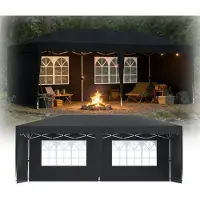 XINZI Tente pliante 3x6 Tente de jardin, réglable en hauteur, stable, protection UV, imperméable pour les fêtes en plein air, les mariages, anthracite
