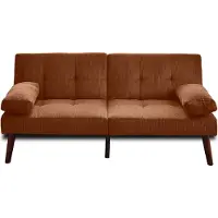 Best Mobilier Philae - canapé convertible clic-clac 2 places - velours côtelé , Terracotta