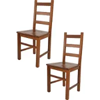 STOCK LINE t m c s Tommychairs - Lot de 2 chaises RUSTICA pour la cuisine et la salle à manger, structure robuste en bois de hêtre, laquée en couleur noyer clair et assise en bois