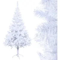 UISEBRT Arbre de Noël artificiel 240cm Sapin de Noël Arbre de Noël artificiel Arbre de décoration avec support de sapin Décoration de Noël Blanc PVC
