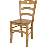 STOCK LINE t m c s Tommychairs - Chaise CUORE pour la cuisine et la salle à manger, structure robuste en bois de hêtre laqué couleur chêne et assise en bois