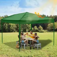 Izrielar Tente pliante 3 x 3 m imperméable – Tente pliante avec protection UV 50+, tente de jardin et tente de réception, idéale pour le jardin, le camping, les mariages et la plage Vert
