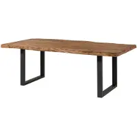 MASSIVMOEBEL24.DE MASSIVMOEBEL24 | Table à manger 200x100 en bois de Sheesham bois naturel pieds en U anthracite mat FREEFORM 5