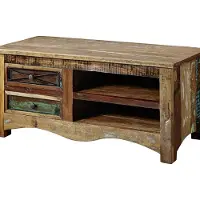 MASSIVMOEBEL24.DE MASSIVMOEBEL24 | Meuble TV 110x50 Bois de récupération laqué Multicolore NATURE OF SPIRIT #20