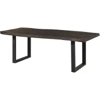 MASSIVMOEBEL24.DE MASSIVMOEBEL24 | Table à manger 220x100 en bois de manguier laqué gris taupe pieds en U anthracite mat FREEFORM 5