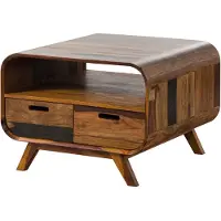 MASSIVMOEBEL24.DE MASSIVMOEBEL24 | Table basse en bois de Sheesham 70x70x50 marron foncé laqué MAILAND #232