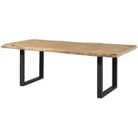 MASSIVMOEBEL24.DE MASSIVMOEBEL24 | Table à manger 240x100 en bois de manguier laqué beige pieds en U anthracite mat FREEFORM 5
