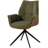MASSIVMOEBEL24.DE MASSIVMOEBEL24 | Chaise pivotante 61x65x89 marron / vert HENRI #101