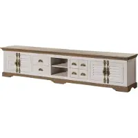 MASSIVMOEBEL24.DE MASSIVMOEBEL24 | Meuble TV TOULOUSE #118 Bois de Manguier Laqué Blanc - 260x45x55