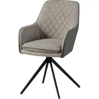 MASSIVMOEBEL24.DE MASSIVMOEBEL24 | Chaise rembourrée pivotante 55x60x86 gris clair / gris HUGO #03 - Lot de 2