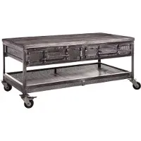 MASSIVMOEBEL24.DE MASSIVMOEBEL24 | Table basse 110x60 Manguier laqué Gris HEAVY INDUSTRY #122