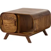 MASSIVMOEBEL24.DE MASSIVMOEBEL24 | Table basse en bois de Sheesham 70x70x50 marron clair laqué MAILAND #133