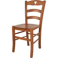 STOCK LINE t m c s Tommychairs - Chaise CUORE pour la cuisine et la salle à manger, structure robuste en bois de hêtre laqué couleur cerisier et assise en bois