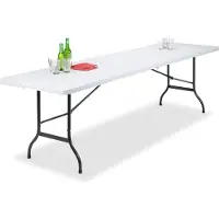 BDW Table de jardin pliante 240x75 cm avec poignée de transport en plastique