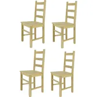 STOCK LINE t m c s Tommychairs - Lot de 4 chaises RUSTICA pour la cuisine et la salle à manger, structure robuste en bois de hêtre poli, non traité et 100% naturel, assise en bois poli