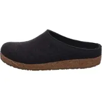Iesse Schuh HAFLINGER Torben Grizzly Sabots 100% pur feutre de laine, lit de pied anatomique en liège, semelle en caoutchouc antidérapante