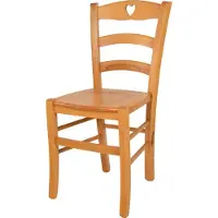 STOCK LINE t m c s Tommychairs - Chaise CUORE pour la cuisine et la salle à manger, structure robuste en bois de hêtre laqué couleur miel et assise en bois