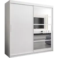 Minio , Armoire "Roma 1", Armoire à portes coulissantes, 200cm, Couleur blanche
