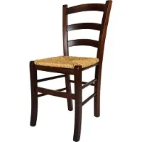 STOCK LINE t m c s Tommychairs - Chaise VENEZIA pour la cuisine et la salle à manger, structure robuste en bois de hêtre laqué de couleur brun noyer foncé et assise en paille