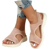 ASKSA Sandales Femme Été Mesh Chaussures Orthopédiques Confortables Slingback Muffin Semelle Douce Chaussures d'Été Sandales Femme Été Confortables Sandales Plateforme Élégante, Rose, Taille : 36