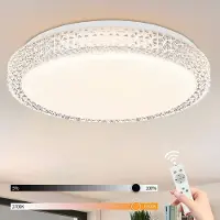 ZMH LED Plafonnier Dimmable CCT Ciel étoilé avec télécommande Plafonnier Rond Cristal 18W 30CM Pour Salon Chambre à coucher