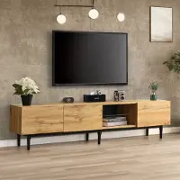Fortuna Meuble TV Lai, chêne sauvage, avec éclairage LED variable, largeur 175 cm