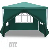 TolleTour Pavillon Parties latérales Camping Tente de réception Stabilitat Tentes de réception 3x3m Vert