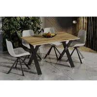 Endo -Moebel Table de salle à manger Stol X 130cm - 210cm extensible design table de cuisine (chêne Wotan)