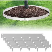 TolleTour Bordure de pelouse avec pointes Métal 100 x 18 cm 15m Bordure de plate-bande Bordure de tonte Galvanisé Limitation de chemin Bordure de plate-bande Palisade Argent