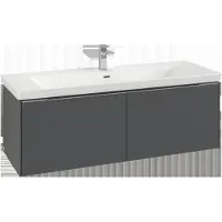 Villeroy & Boch Subway 3.0 armoire sous lavabo, éclairage LED, 2 tiroirs, lavabo au centre, 1272x429x478mm, C601L0AH