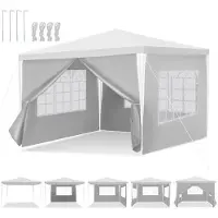 TolleTour Pavillon 3x3m /3x6m avec parois latérales, étanche à l'eau,protection UV Tente de jardin Tente de réception, pavillon de jardin