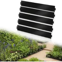 TolleTour Bordure de pelouse Métal 100 x 18 cm 50m Bordure de plate-bande Bordure de tonte Galvanisé Limitation de chemin Bordure de plate-bande Palisade Noir