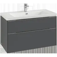 Villeroy & Boch Subway 3.0 armoire sous lavabo, éclairage LED, 2 tiroirs, 973x576x478mm, C570L0AA