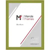 MendeFrames Cadre en bois massif, verre de musée, dimensions 24x30 cm, finition vert imitation bois, modèle H120
