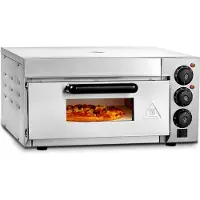 SucceBuy Four à pizza professionnel pour plan de travail, 14 pouces, à un étage, en acier inoxydable, avec pierre et poignée, polyvalent pour la cuisson en intérieur.