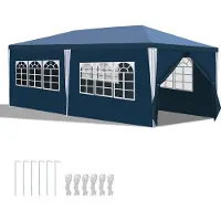 TolleTour Pavillon Camping Tente de réception étanche stable de haute qualité 3x6m bleu