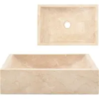 Syfax Lavabo 45x30x12 cm marbre crème brillant